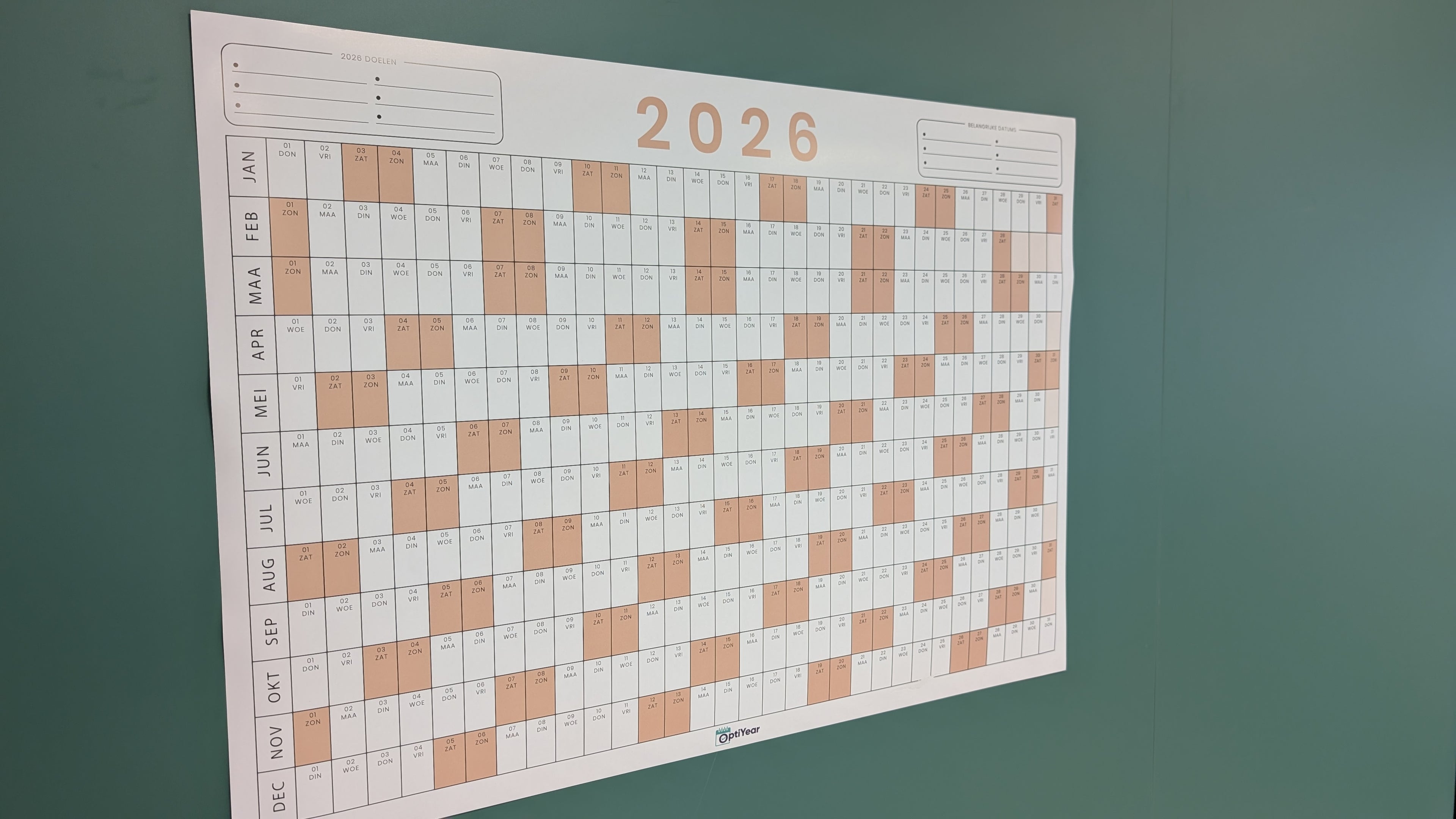 OptiYear jaarkalender 2026