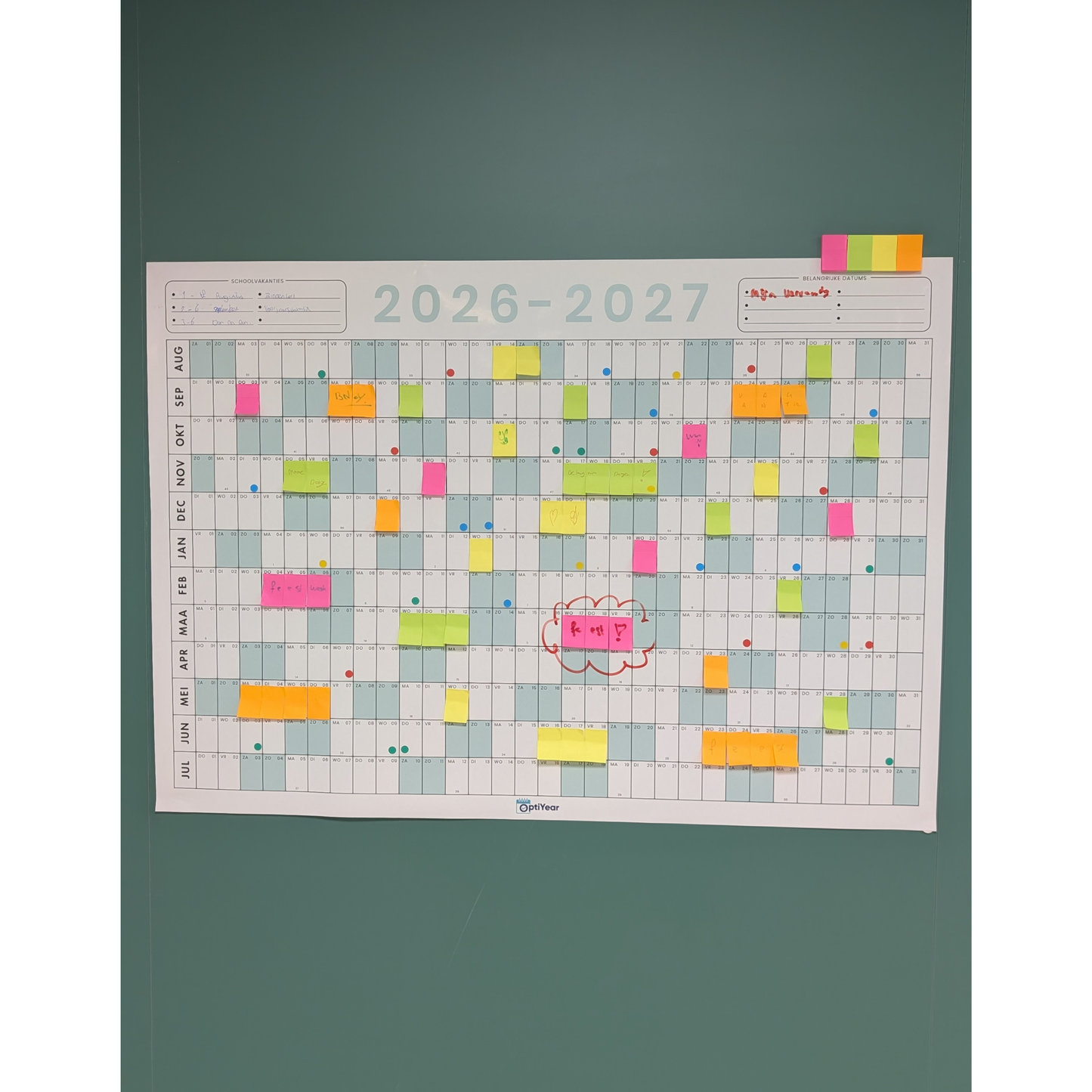 OptiYear schooljaarkalender 2026-2027