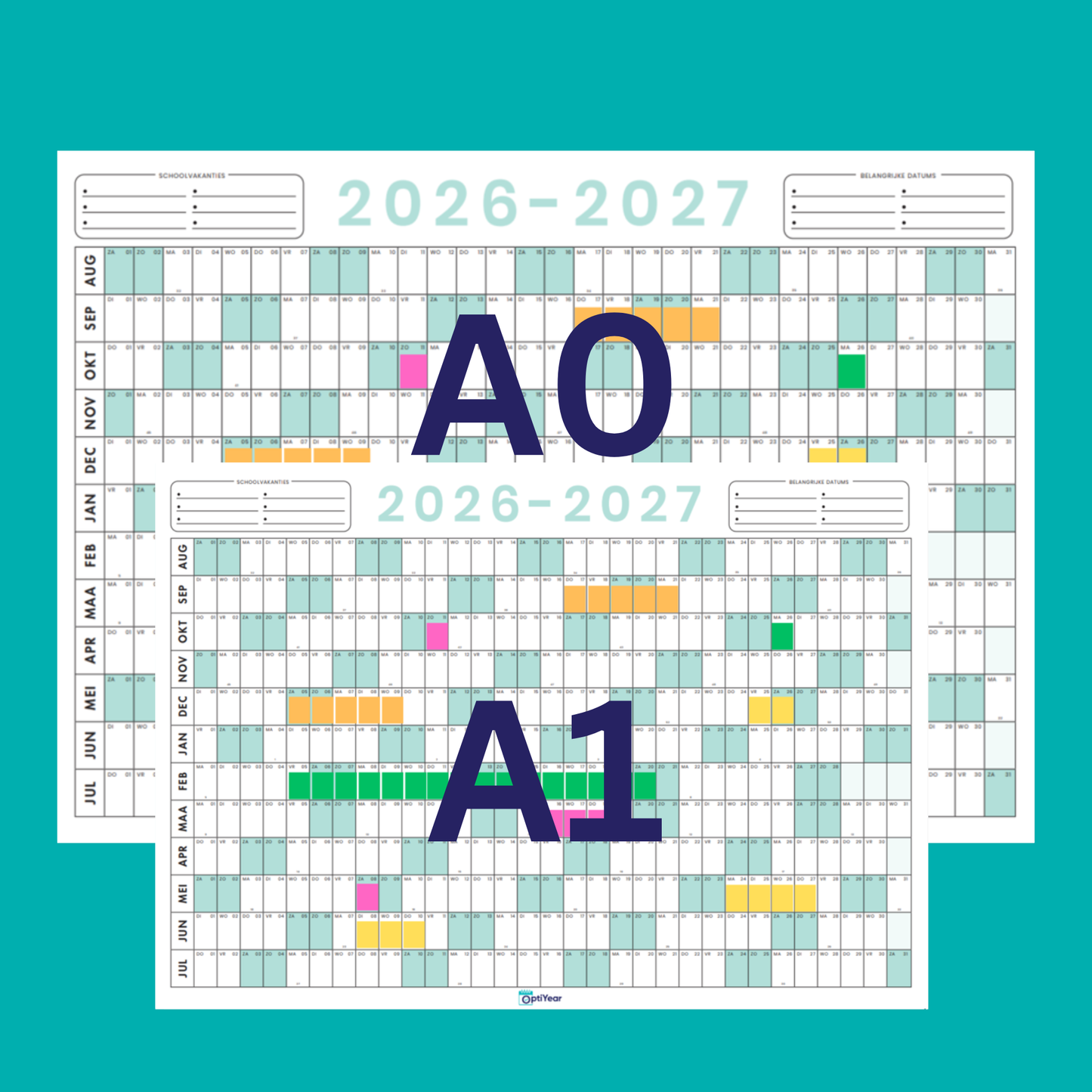 OptiYear schooljaarkalender 2026-2027