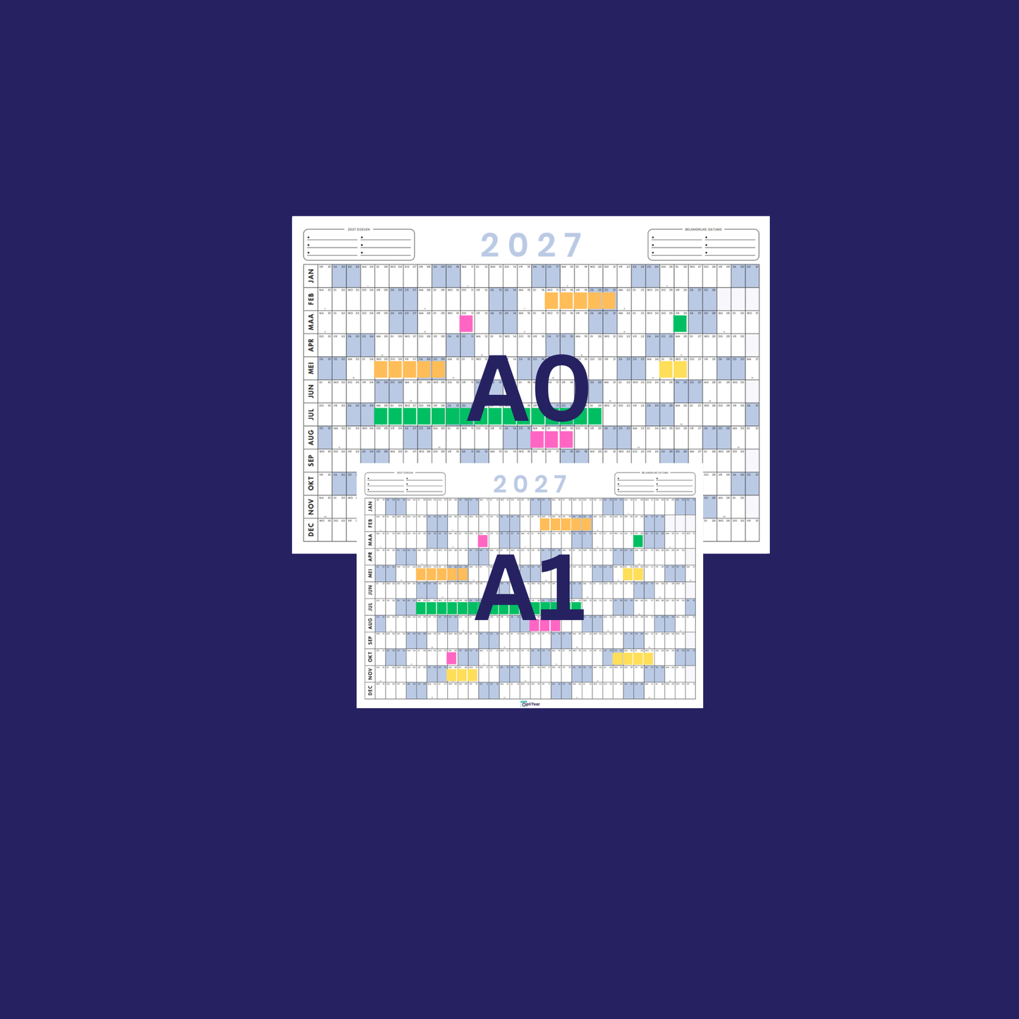 OptiYear jaarkalender 2027