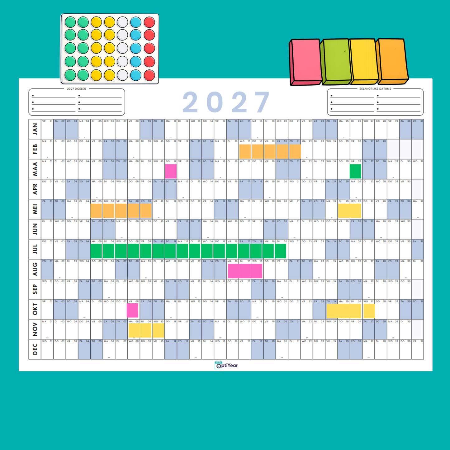 OptiYear jaarkalender 2027