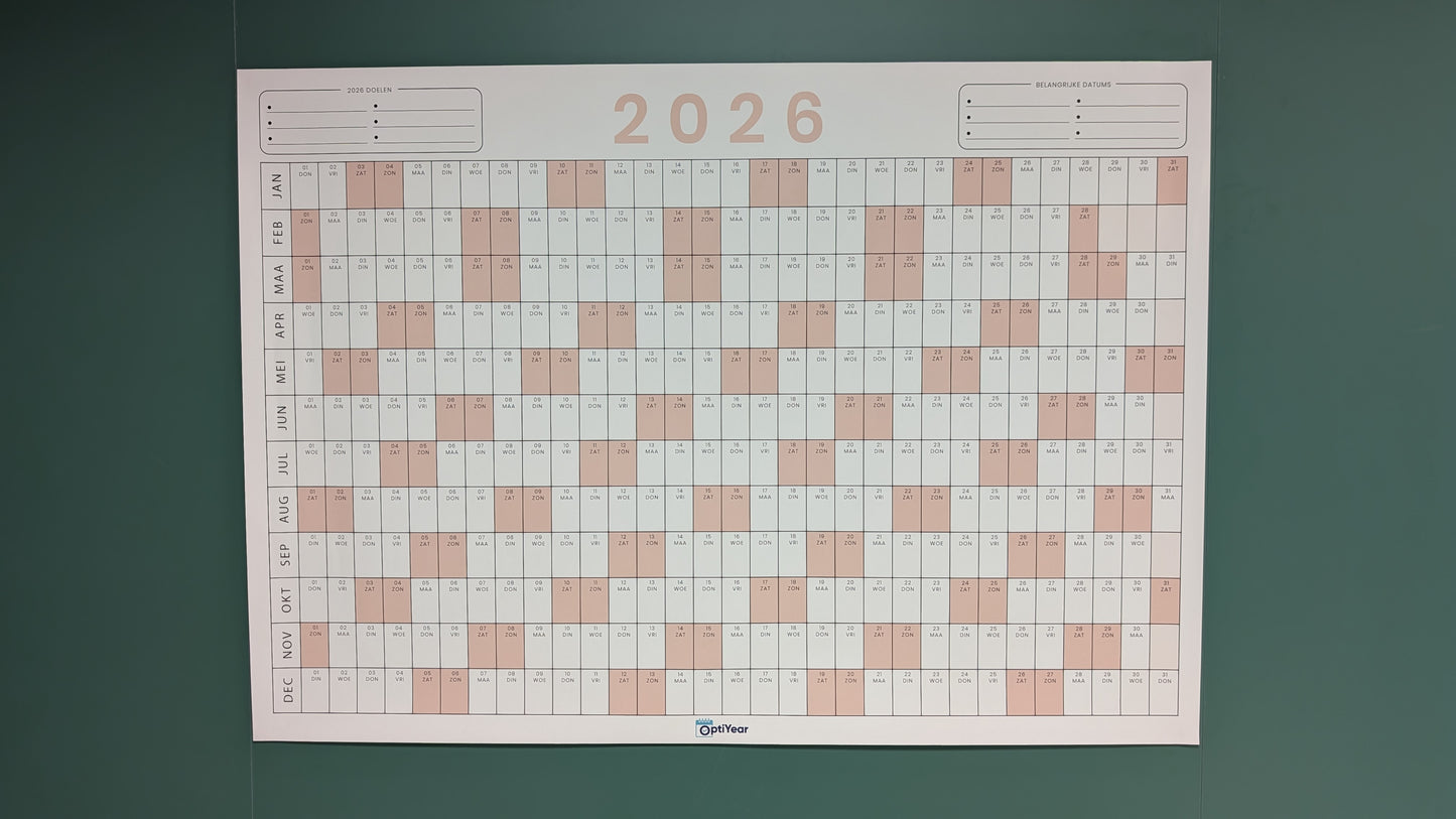 OptiYear jaarkalender 2026